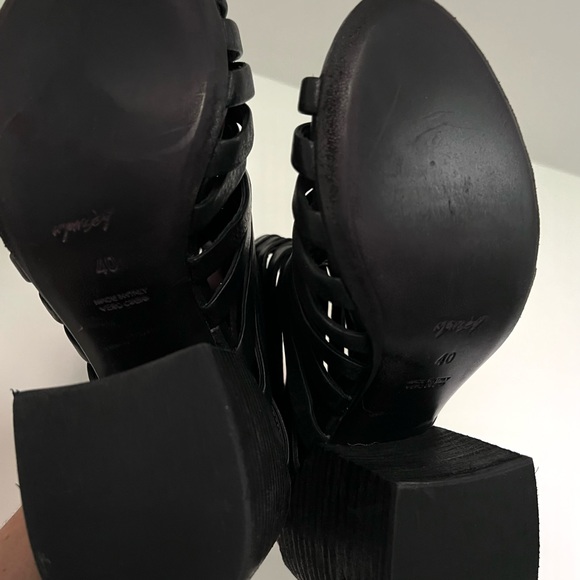 MARSÉLL Coltellone Black Leather Strap Block Heel Shoes Sz 40 - Picture 6 of 12